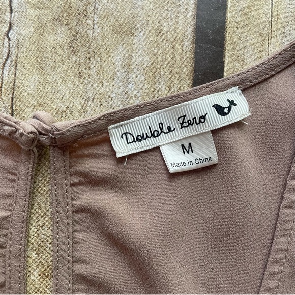 🍁 Anthropologie Double Zero Tan Cream Pink Striped Peplum Tank | M - Picture 4 of 6